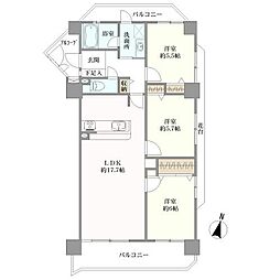 サンアメニティ石神弐番館 3LDKの間取図画像