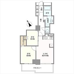 セントラルレジデンス新宿シティタワー 2LDKの間取図画像
