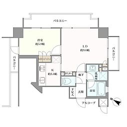 ヴィーナ・パルテール渋谷ウエスト 1LDKの間取図画像