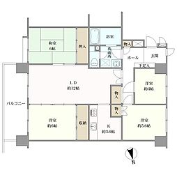 新ゆりグリーンタウンさつき街区4号棟 4LDKの間取図画像
