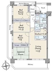 レーベンハイム戸田公園スペイシャス 4LDKの間取図画像