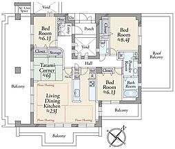 パロス祐天寺 3LDKの間取図画像