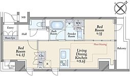 ソルティア新横浜 2LDKの間取図画像