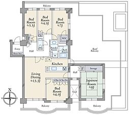 ガーデンハイツ小平1番館 5LDKの間取図画像