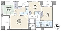 ワコーレ新神戸カデンツァ 3LDKの間取図画像