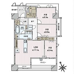 マストスクエア東山 3LDKの間取図画像