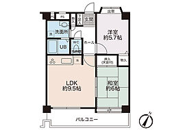 キャッスルマンション鶴ヶ峰A号館 2DKの間取図画像