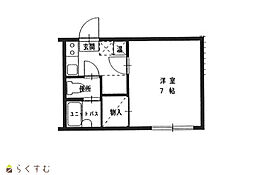 パラス 1Kの間取図画像