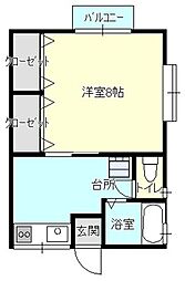 ハイツNAKAYA 1Kの間取図画像