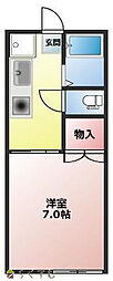 セジュール春日 1Kの間取図画像