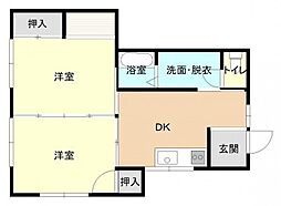 メゾン東栄 2DKの間取図画像
