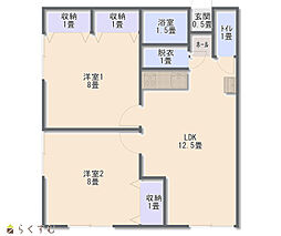 ラフォーレ大野1 2LDKの間取図画像