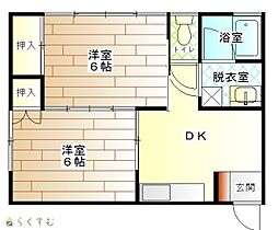 コーポスイトピー 2DKの間取図画像