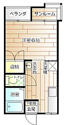 エスメラルダ 1Kの間取図画像