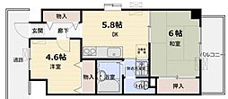 RESIDENCEAMITIE 2DKの間取図画像