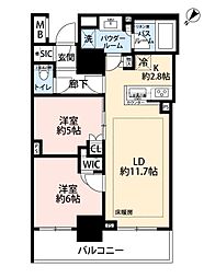 シティタワー上尾駅前 2LDKの間取図画像