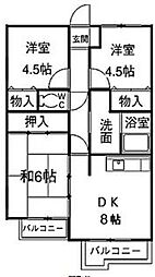 ビレッジ,エイト 3DKの間取図画像