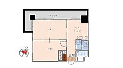 曙マンション 2DKの間取図画像