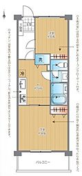 東武練馬第2ローヤルコーポ 2Kの間取図画像