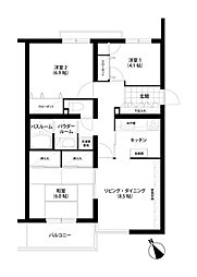 上目黒小川坂ハイツ 3LDKの間取図画像