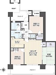 ロイヤルアーク松ヶ丘 3LDKの間取図画像