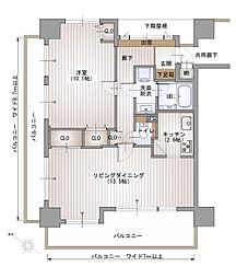 リーベスト横浜ポートサイド 1LDKの間取図画像