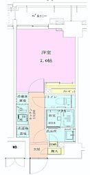 レジーナエビス 1Kの間取図画像
