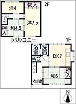 青山貸家  ｜ 愛知県長久手市先達（賃貸タウンハウス4DK・2階・75.96㎡） その2