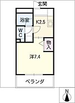 フォレストサイド  ｜ 愛知県長久手市仏が根（賃貸マンション1K・2階・25.16㎡） その2