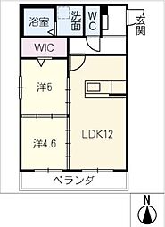 サンタリオ 3階2LDKの間取り