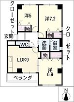 コンフォート香久山  ｜ 愛知県日進市岩崎台1丁目（賃貸マンション3LDK・4階・65.62㎡） その2