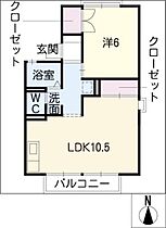 セジュール田中Ｂ棟  ｜ 愛知県大府市江端町3丁目（賃貸アパート1LDK・2階・40.10㎡） その2