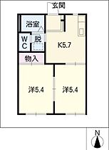 コーポ深谷  ｜ 愛知県大府市若草町2丁目（賃貸アパート2K・2階・35.30㎡） その2