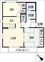 ジュネス井ノ花Ｄ  ｜ 愛知県みよし市三好町井ノ花（賃貸アパート2LDK・1階・54.00㎡） その2