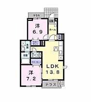 サン・ローズ旭　Ｃ棟 101 ｜ 愛知県みよし市三好丘旭5丁目7番地8（賃貸アパート2LDK・1階・64.98㎡） その2