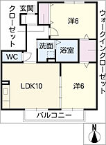 クレセント　B棟 102 ｜ 愛知県西尾市富山2丁目6番地6（賃貸アパート2LDK・1階・53.60㎡） その2