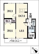 リバーサイドたもの樹II棟  ｜ 愛知県西尾市米津町天竺桂（賃貸アパート2LDK・1階・57.63㎡） その2