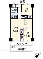 天神山マンションII号館  ｜ 愛知県岡崎市真福寺町字中ノ坂（賃貸マンション2LDK・1階・57.57㎡） その2