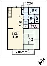 メゾン　ド　デュー 201号室 ｜ 愛知県岡崎市森越町字森下13-1（賃貸アパート1LDK・2階・40.92㎡） その2