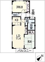 リューネＢ棟  ｜ 愛知県岡崎市小呂町字5丁目（賃貸マンション2LDK・1階・61.25㎡） その2