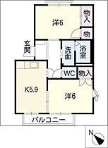 グリーンビレッジＡ棟  ｜ 愛知県岡崎市緑丘3丁目（賃貸アパート2K・1階・42.70㎡） その2