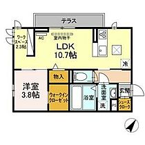 オッツいなり 105 ｜ 愛知県豊川市古宿町市道117-1（賃貸アパート1LDK・1階・42.79㎡） その2