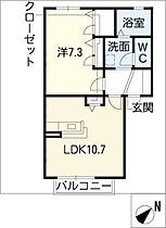 ウェスト川原田　Ｂ棟  ｜ 愛知県豊川市為当町川原田（賃貸アパート1LDK・2階・44.22㎡） その2