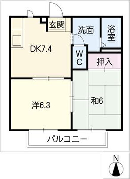 フォレスト ｜愛知県豊橋市多米西町1丁目(賃貸アパート2DK・2階・42.60㎡)の写真 その2