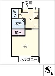 サンクス新栄　II 1階1Kの間取り