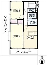 ノース　シャルマン  ｜ 愛知県一宮市北方町北方字勅使（賃貸マンション2DK・1階・56.20㎡） その2