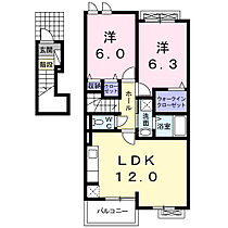 プランタン 202 ｜ 愛知県稲沢市緑町1丁目18番地（賃貸アパート2LDK・2階・57.76㎡） その2