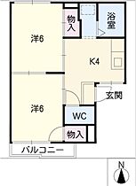 リライアンス桜  ｜ 愛知県弥富市前ケ須町南本田（賃貸アパート2K・2階・34.42㎡） その2