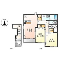 タカツヴィラ  ｜ 愛知県愛西市勝幡町新町（賃貸アパート2LDK・2階・56.88㎡） その2