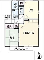 ベルドミールIIＢ棟  ｜ 愛知県北名古屋市熊之庄射矢重（賃貸アパート2LDK・1階・53.00㎡） その2